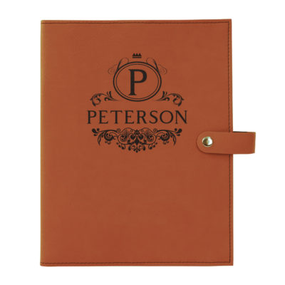 personalized laser engraved faux leather bible cover with clip closure