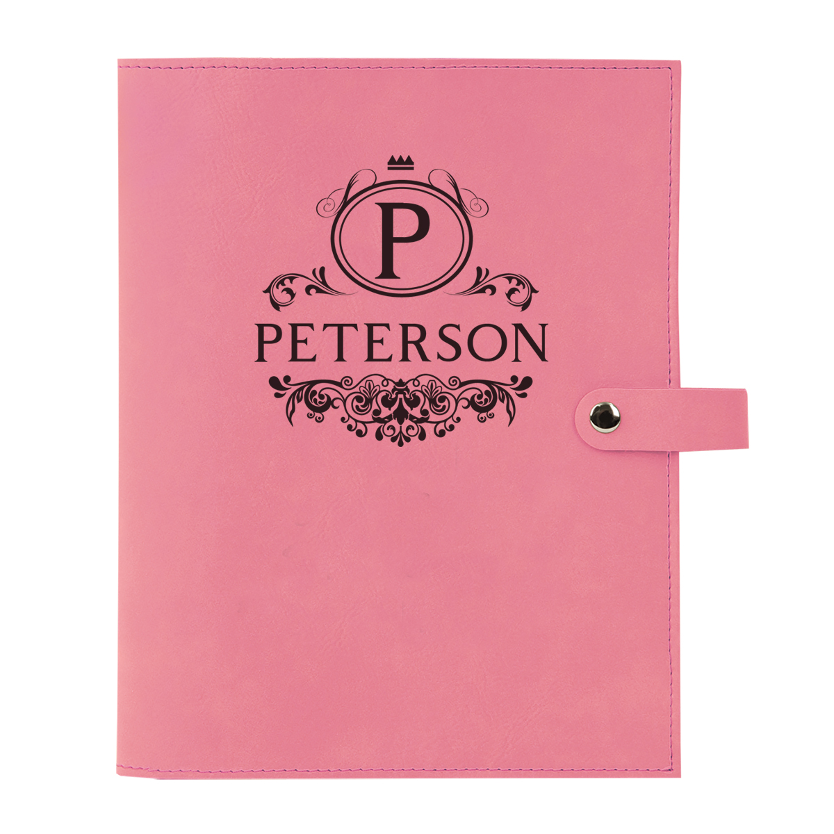 personalized laser engraved faux leather bible cover with clip closure