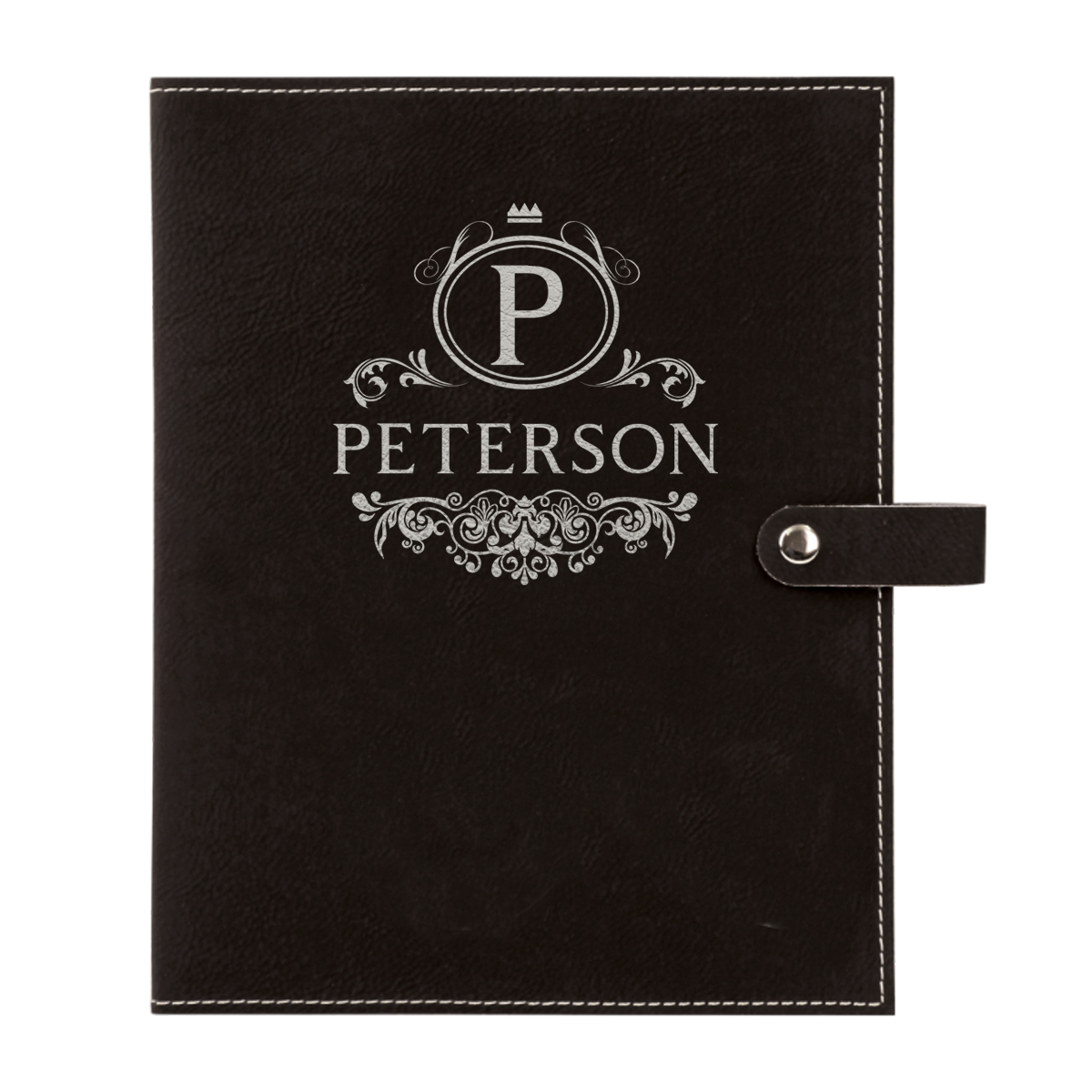 personalized laser engraved faux leather bible cover with clip closure