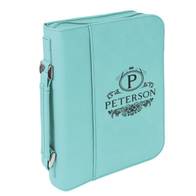 personalized laser engraved faux leather bible cover with handle and zipper