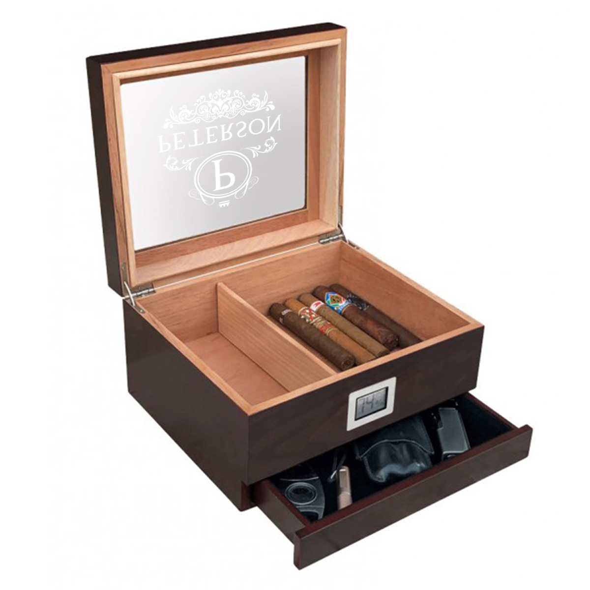 Personalized Hermes Cigar Humidor Chalet Glasstop - Image 4