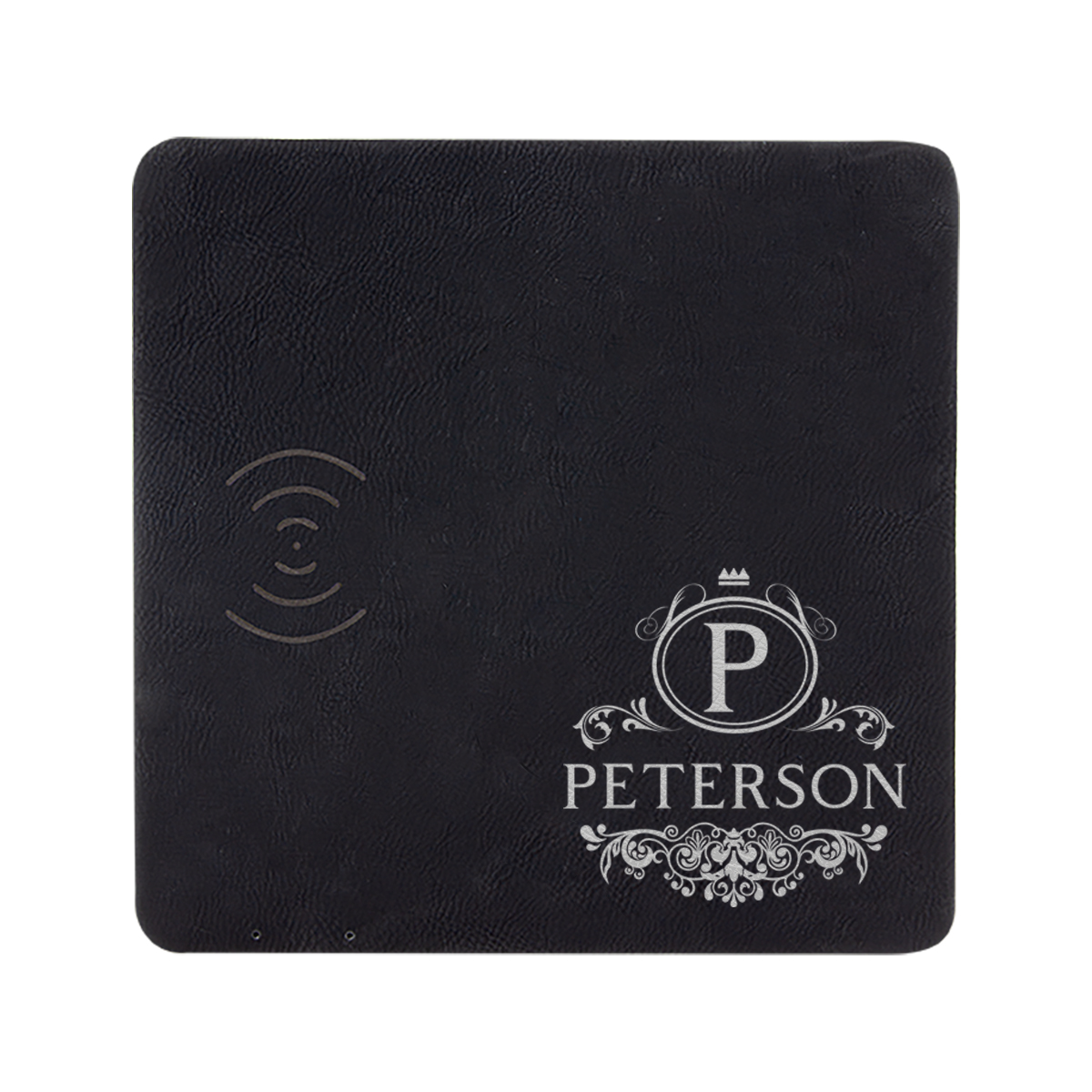 custom laser engraved wireless phone charging pad