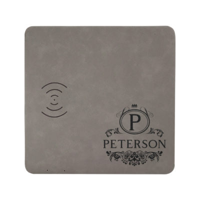 Personalized Hermes Leatherette Wireless Charging Pad