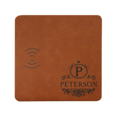 Personalized Hermes Leatherette Wireless Charging Pad