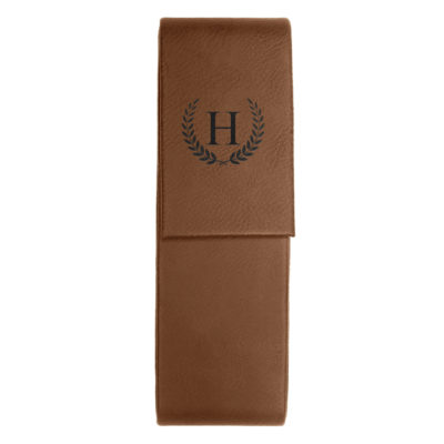 Personalized Horace Leatherette Double Pen Case