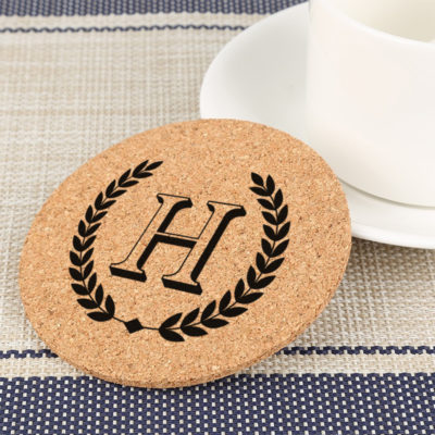 Personalized Round Cork Coaster Set