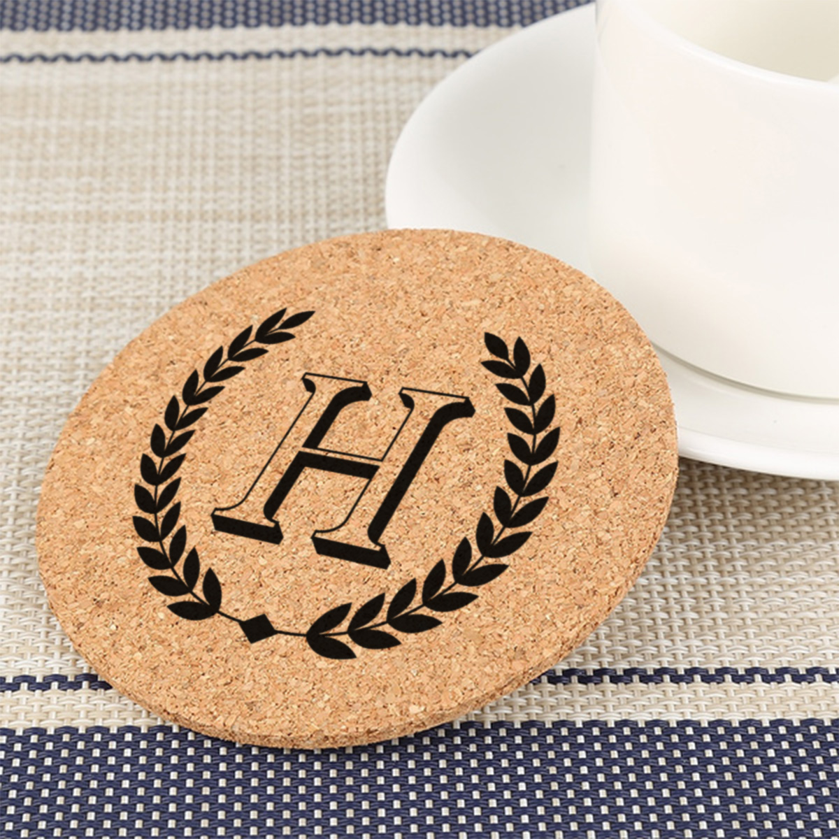 Personalized Round Cork Coaster Set