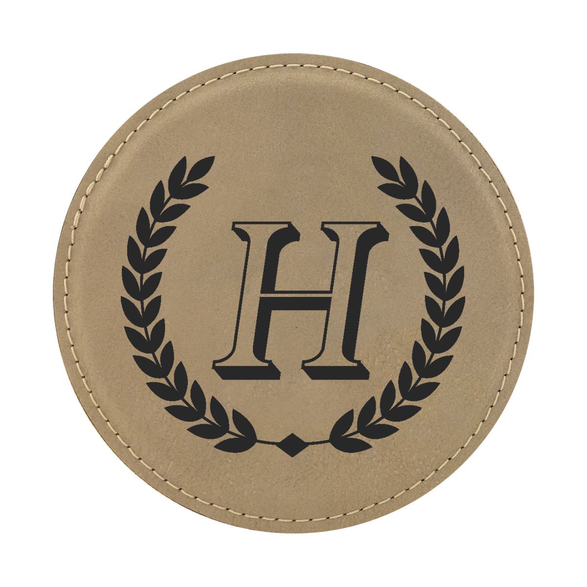 Personalized Round Leatherette Coaster Set - Image 5