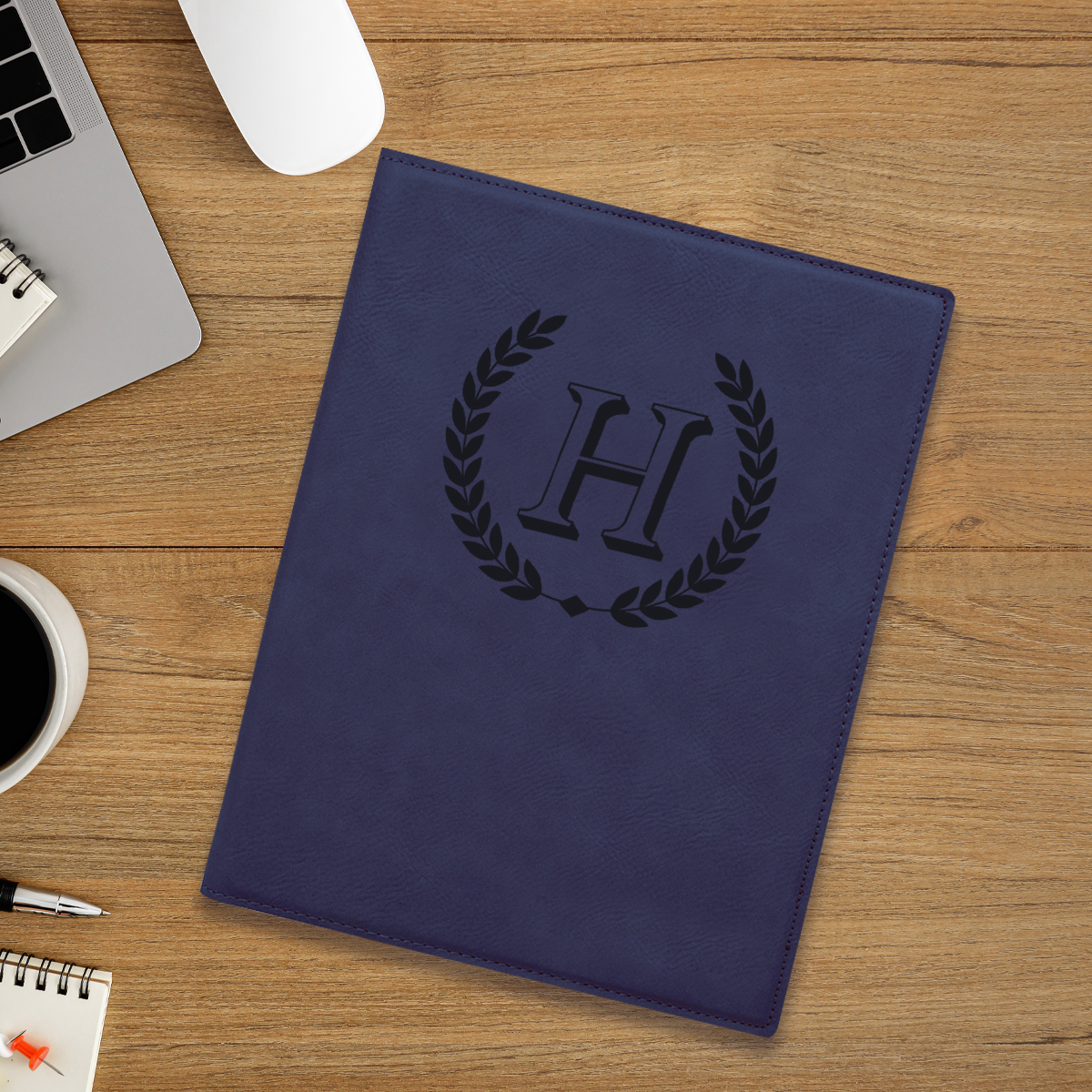 faux leather portfolio with notepad