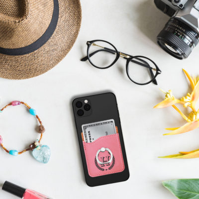 Personalized Horace Leatherette Phone Wallet with Ring Holder