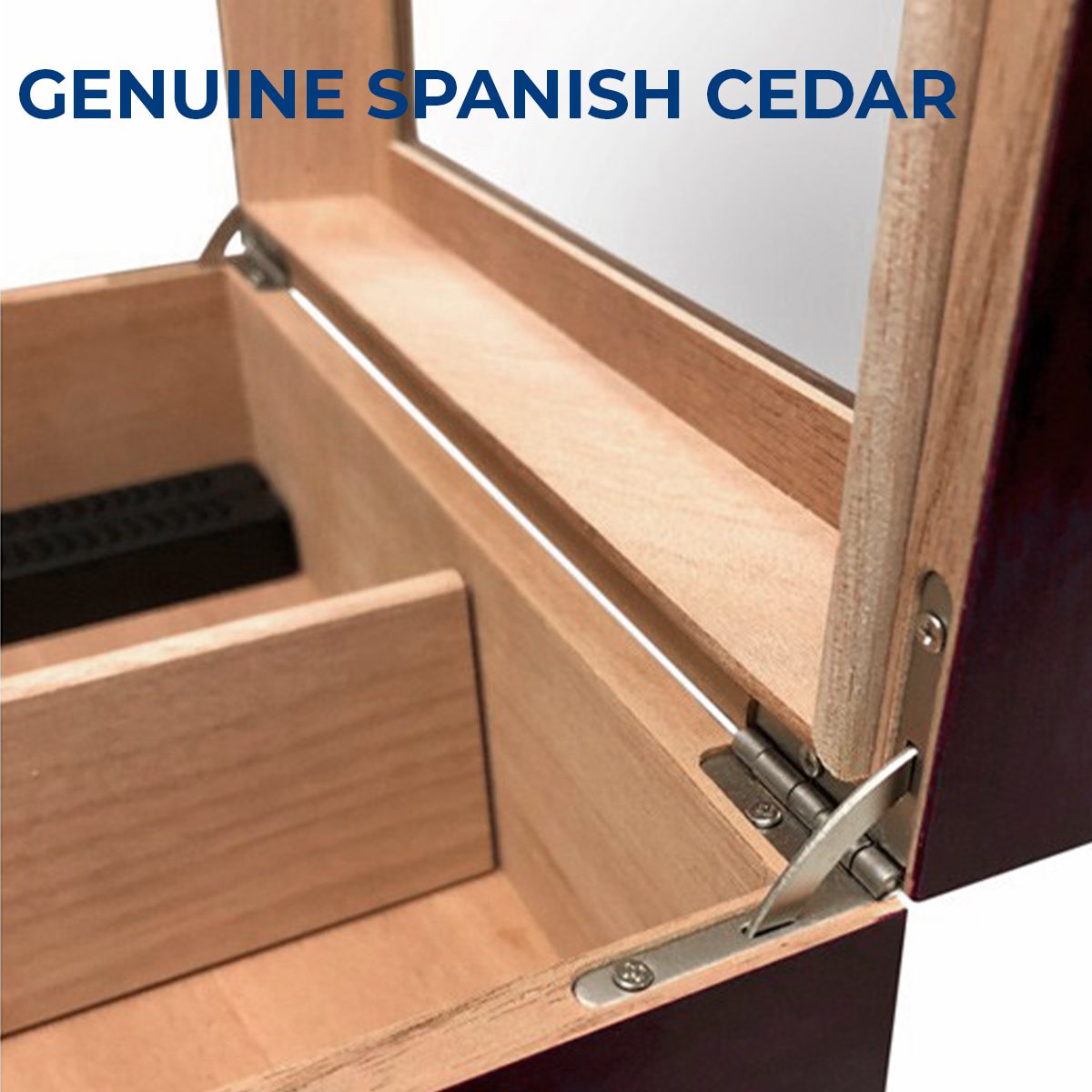 Personalized Royal Monogram Cigar Humidor Chalet Glasstop - Image 2