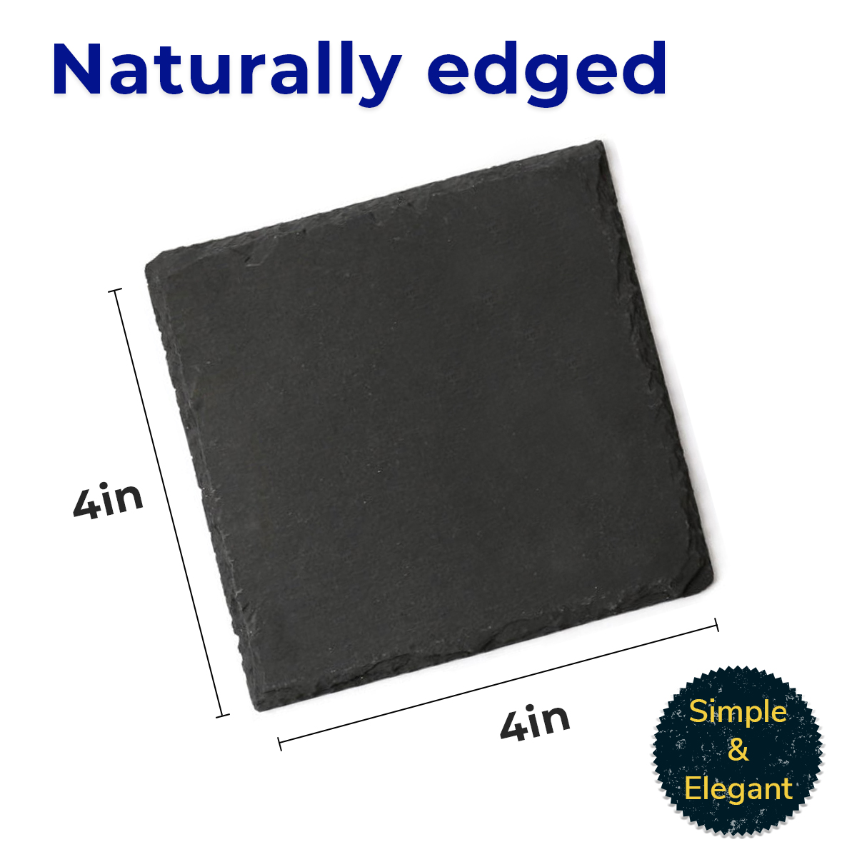 Personalized Miller Square Slate Coaster Set - Image 3