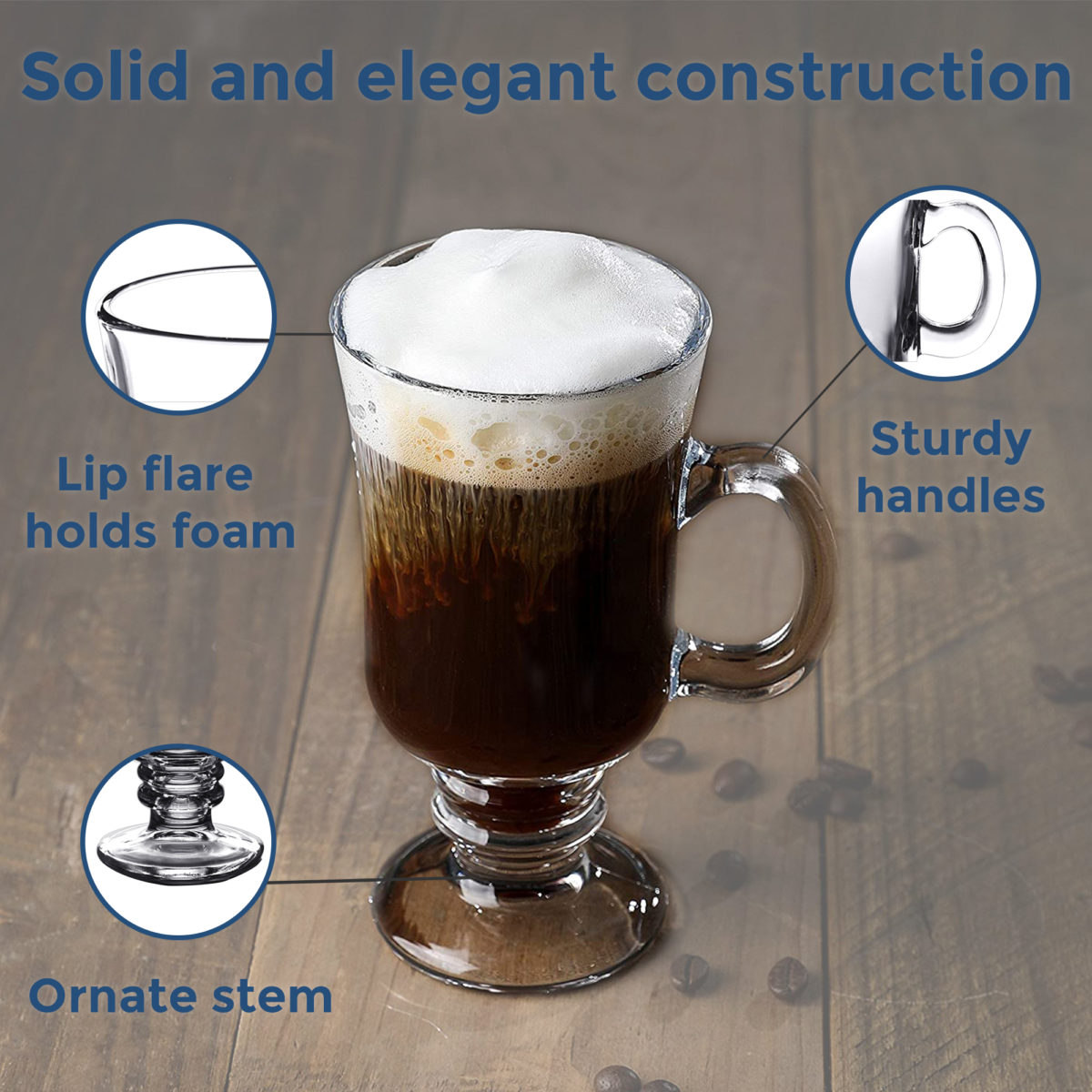 Personalized Wedding Monogram 8.5 oz. Irish Coffee Mug - Image 3