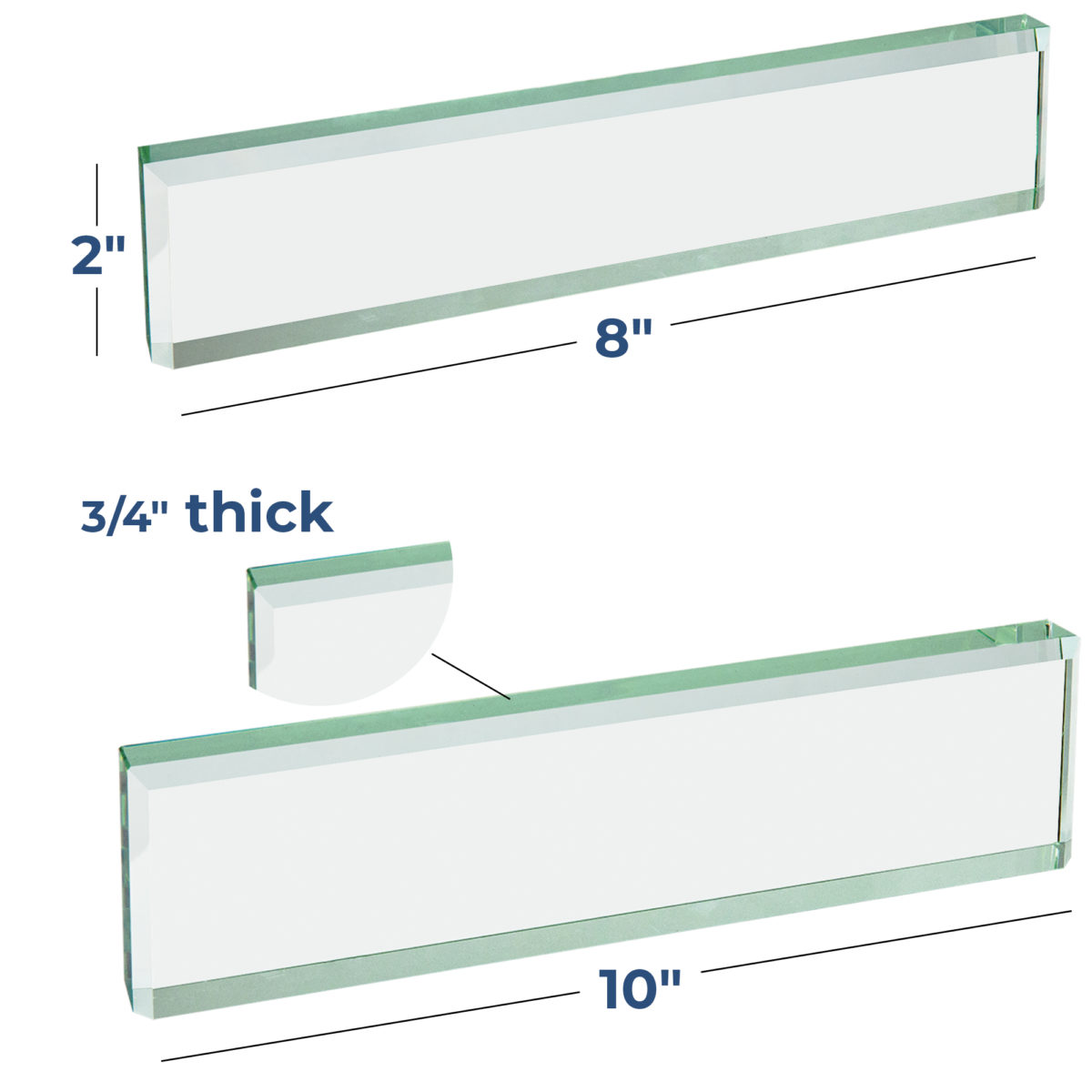 Personalized Jade Glass Desk Name Plate - Image 2