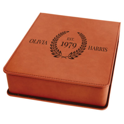 Personalized Laurel Seal Leatherette 3 Piece Wine Tool Set