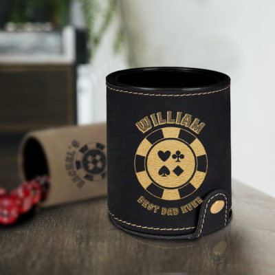 Personalized Poker Leatherette Dice Cup