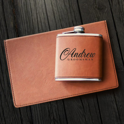 Personalized Leatherette 6oz. Flask