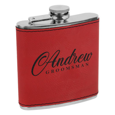 Personalized Leatherette 6oz. Flask