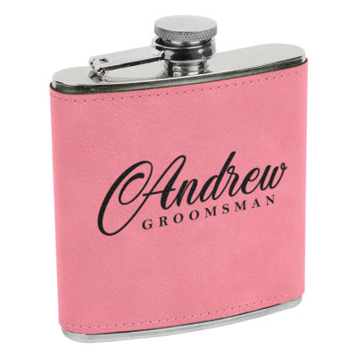 Personalized Leatherette 6oz. Flask