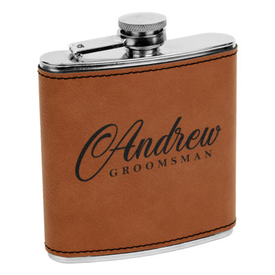 Personalized Leatherette 6oz. Flask