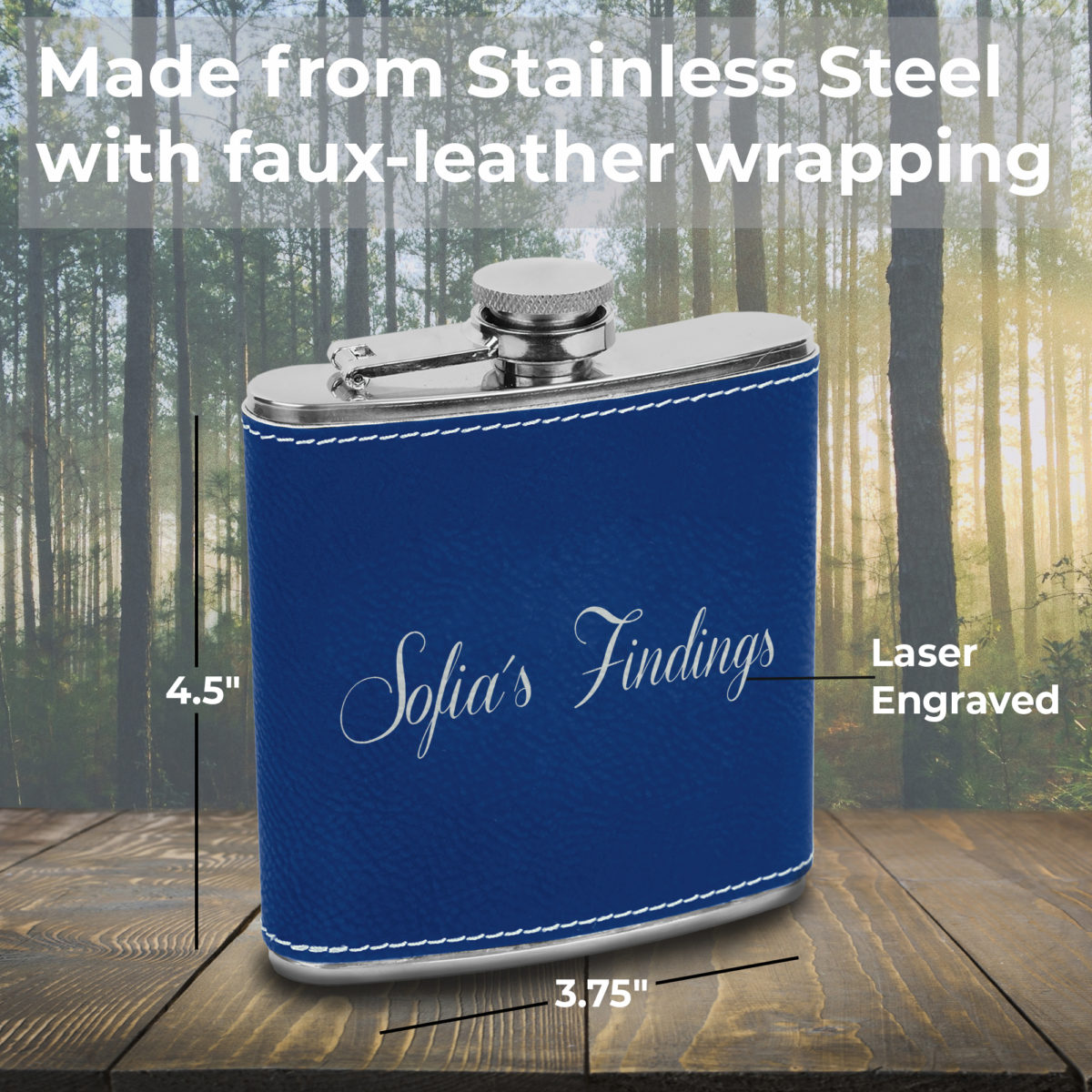 Personalized Leatherette 6oz. Flask - Image 2