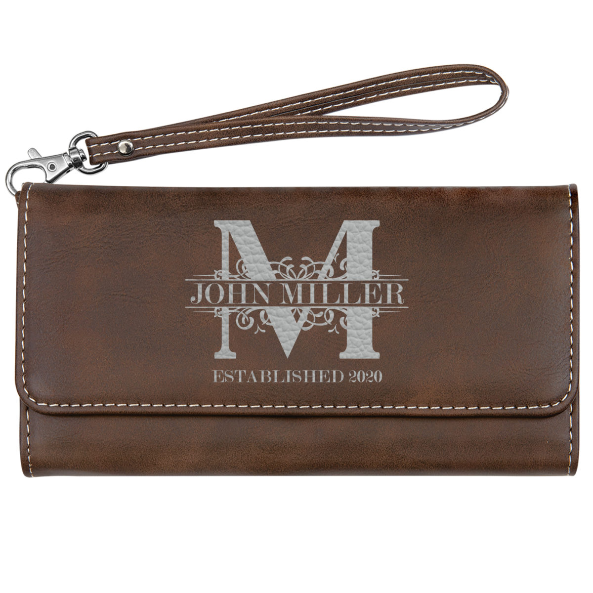 Personalized Monogram Vegan Trifold Clutch - Image 10