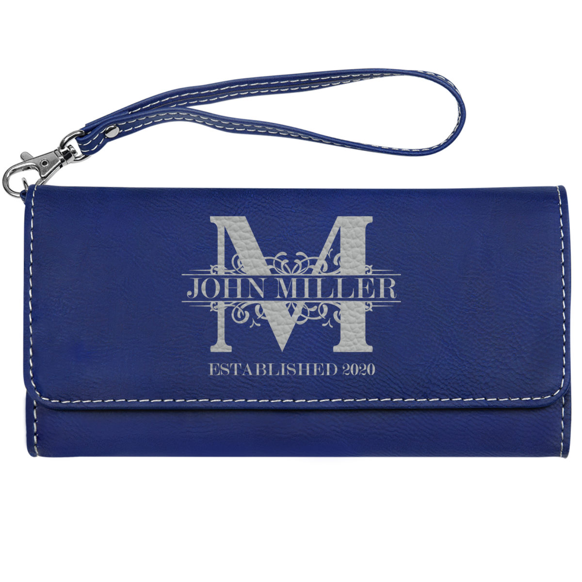 Personalized Monogram Vegan Trifold Clutch - Image 8