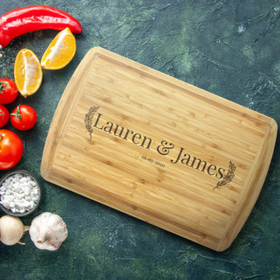 Personalized Bamboo Cutting Board with Juice Groove
