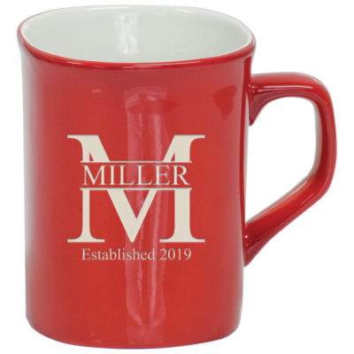 Personalized Split Monogram Rounded Corner Ceramic Mug