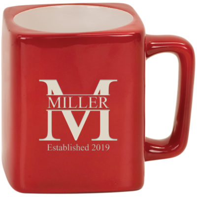 Personalized Split Monogram 8 oz. Square Ceramic Mug