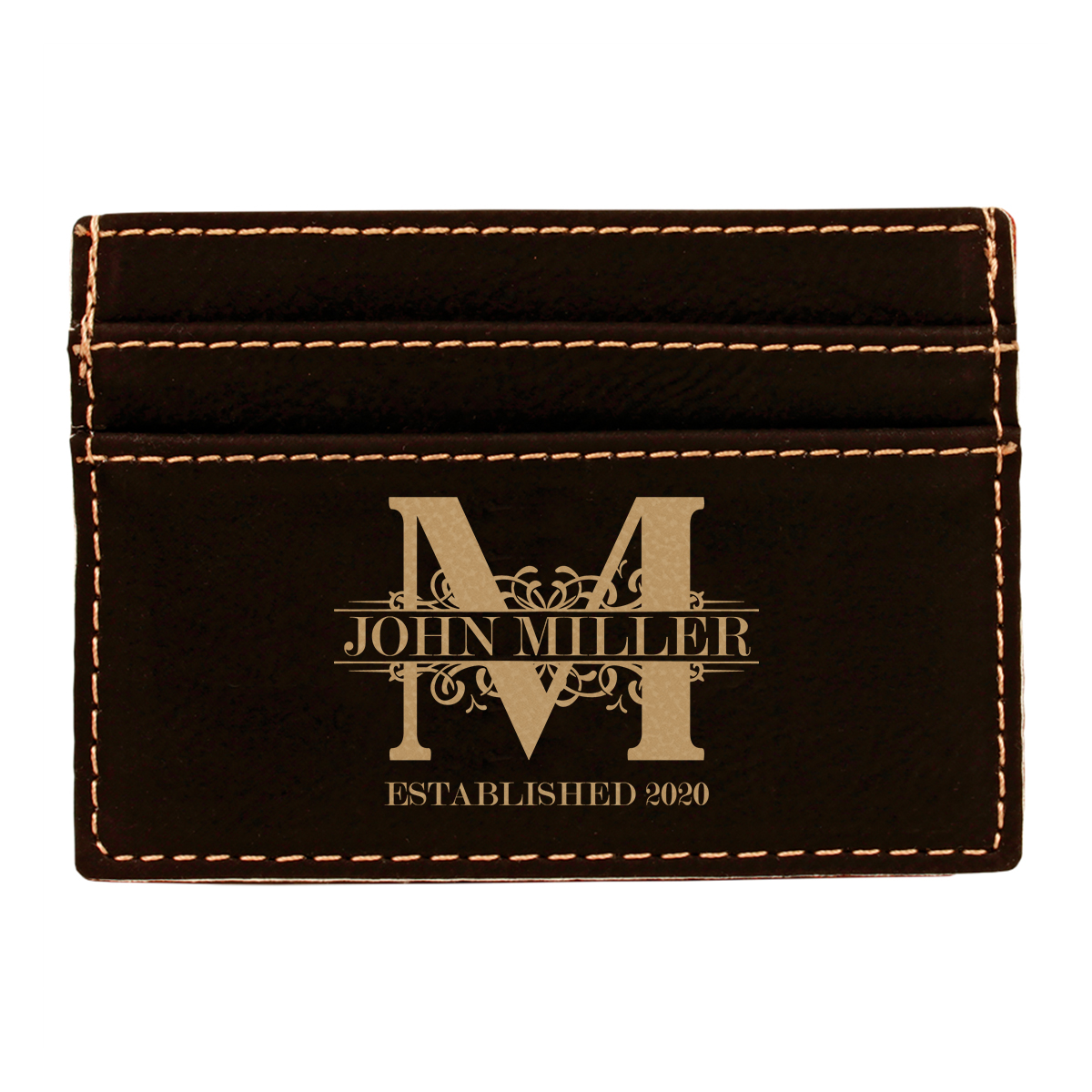 Personalized Royal Monogram Leatherette Wallet Clip - Image 7