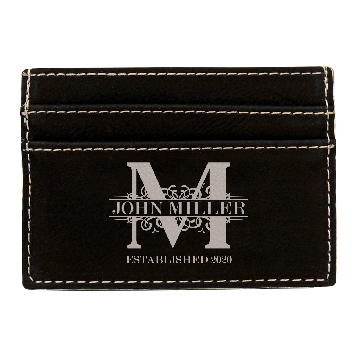 Personalized Royal Monogram Leatherette Wallet Clip - Image 8