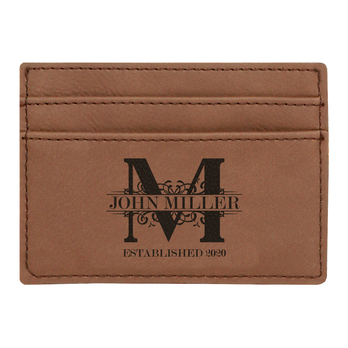 Personalized Royal Monogram Leatherette Wallet Clip - Image 9