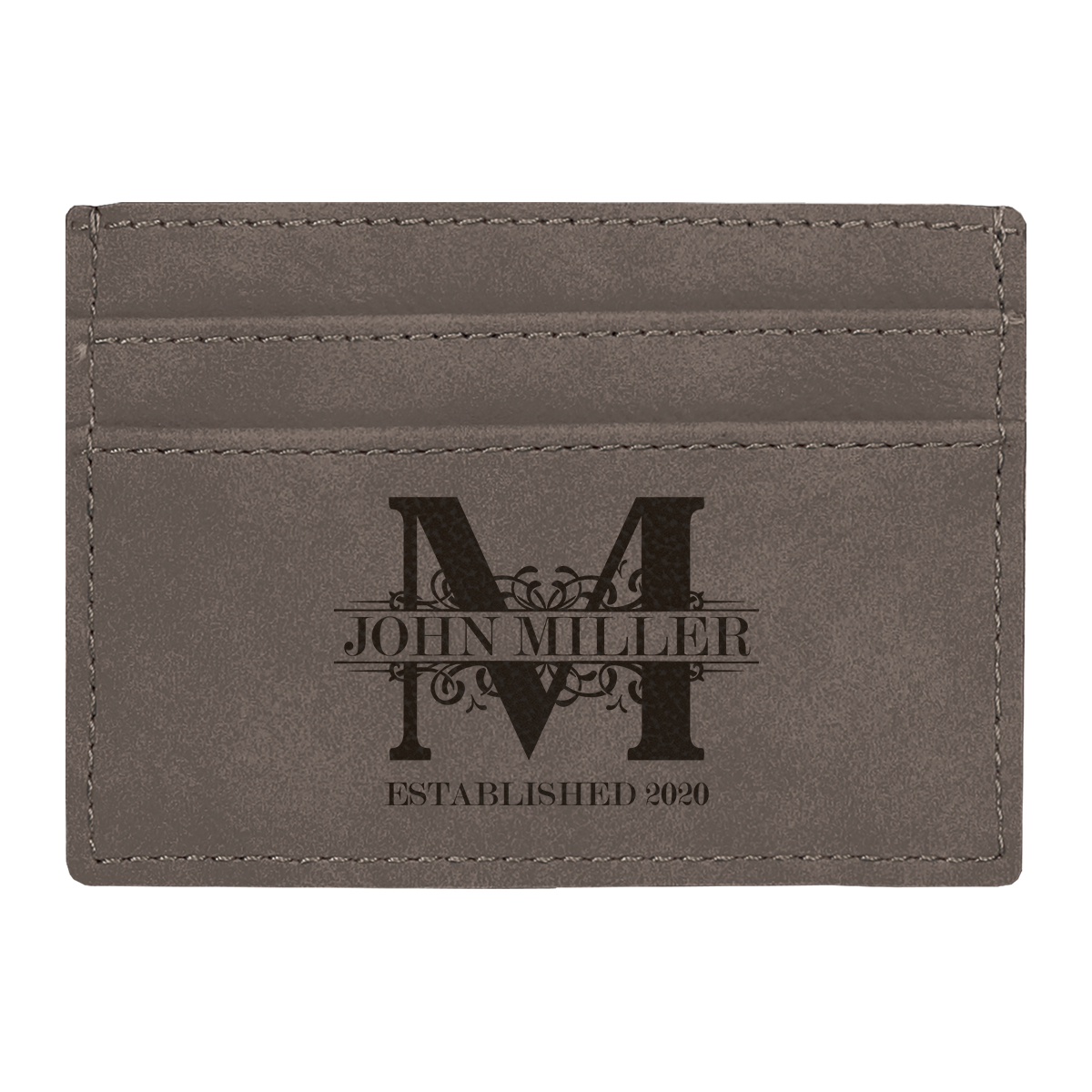 Personalized Royal Monogram Leatherette Wallet Clip - Image 3
