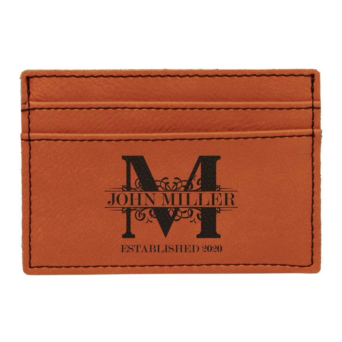 Personalized Royal Monogram Leatherette Wallet Clip - Image 5