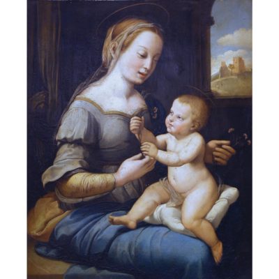 Raffaelo Santi's Madonna with Carnation Acrylic Print