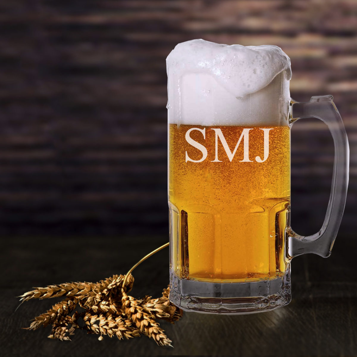 Personalized 1 Lt. Glass Beer Mug