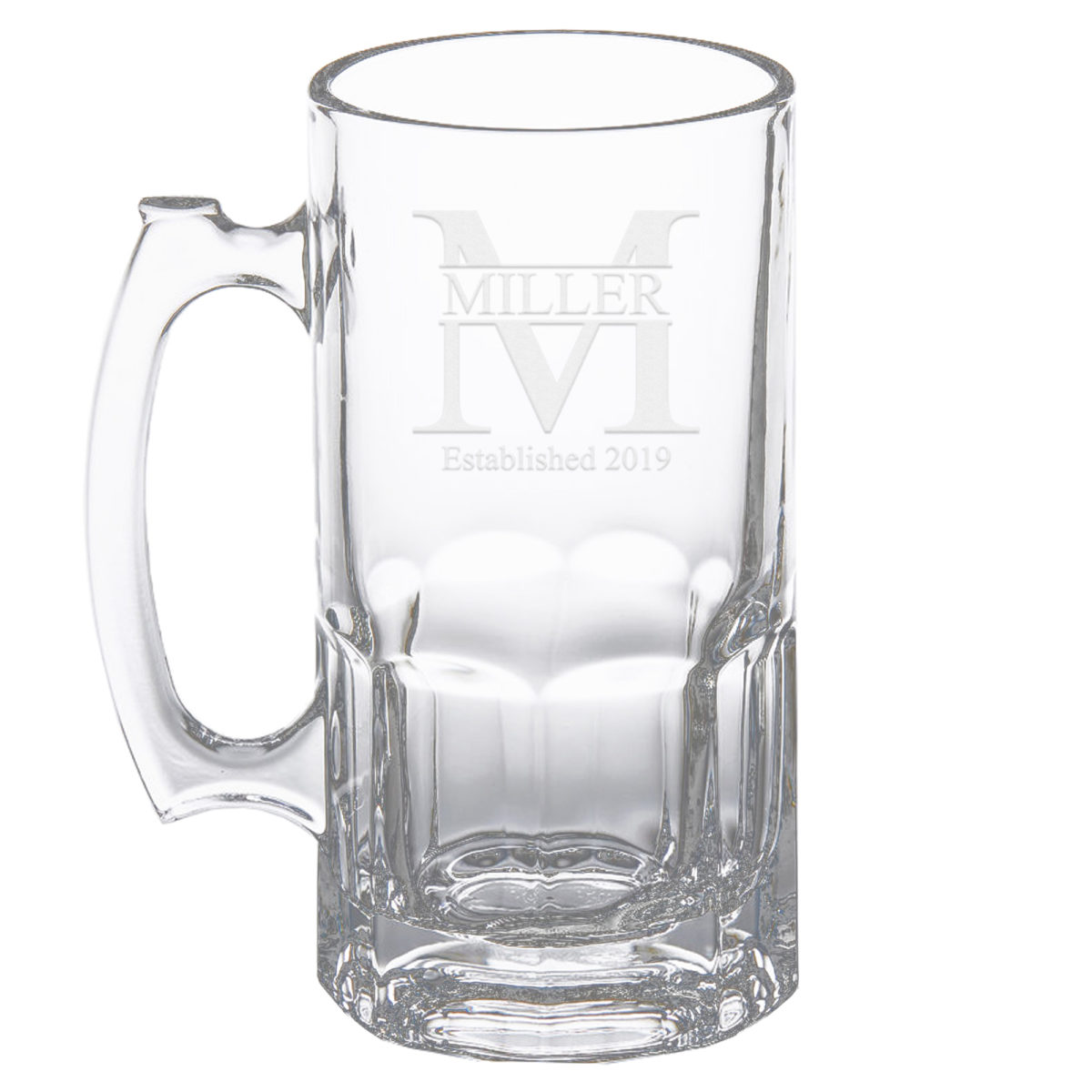 Personalized Monogram 1 Lt. Glass Beer Mug - Image 6