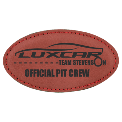 Personalized Oval Leatherette Name Tag with Magnet