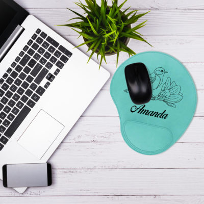 Personalized Perched Leatherette Mouse Pad