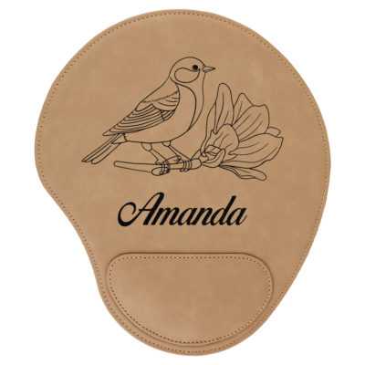 Personalized Perched Leatherette Mouse Pad