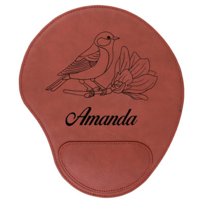 Personalized Perched Leatherette Mouse Pad