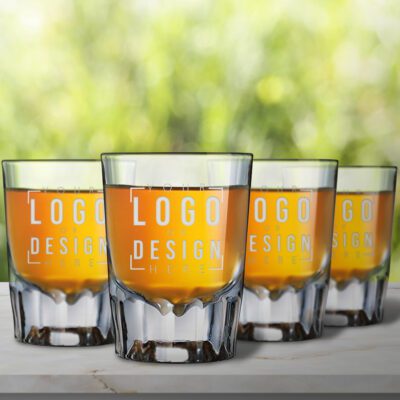 Personalized Whiskey Shot Glass Set of 4
