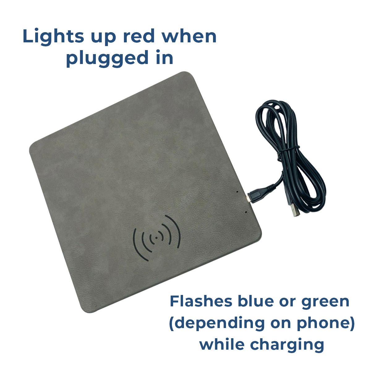 Personalized Blossom Leatherette Wireless Charging Pad - Image 6