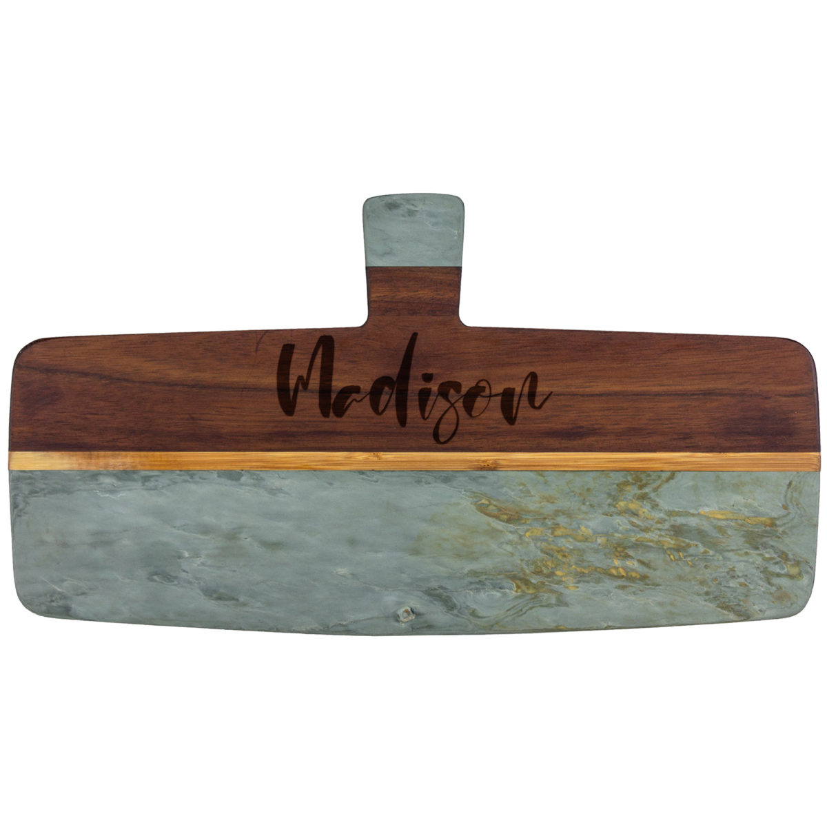 Personalized Slate and Acacia Serving Paddle Board - Image 4