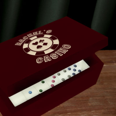 Personalized Casino Rosewood Double Twelves Domino Set