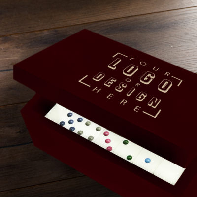 Personalized Rosewood Double Twelves Domino Set