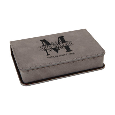 Personalized Royal Monogram Leatherette 2 Piece Wine Tool Set