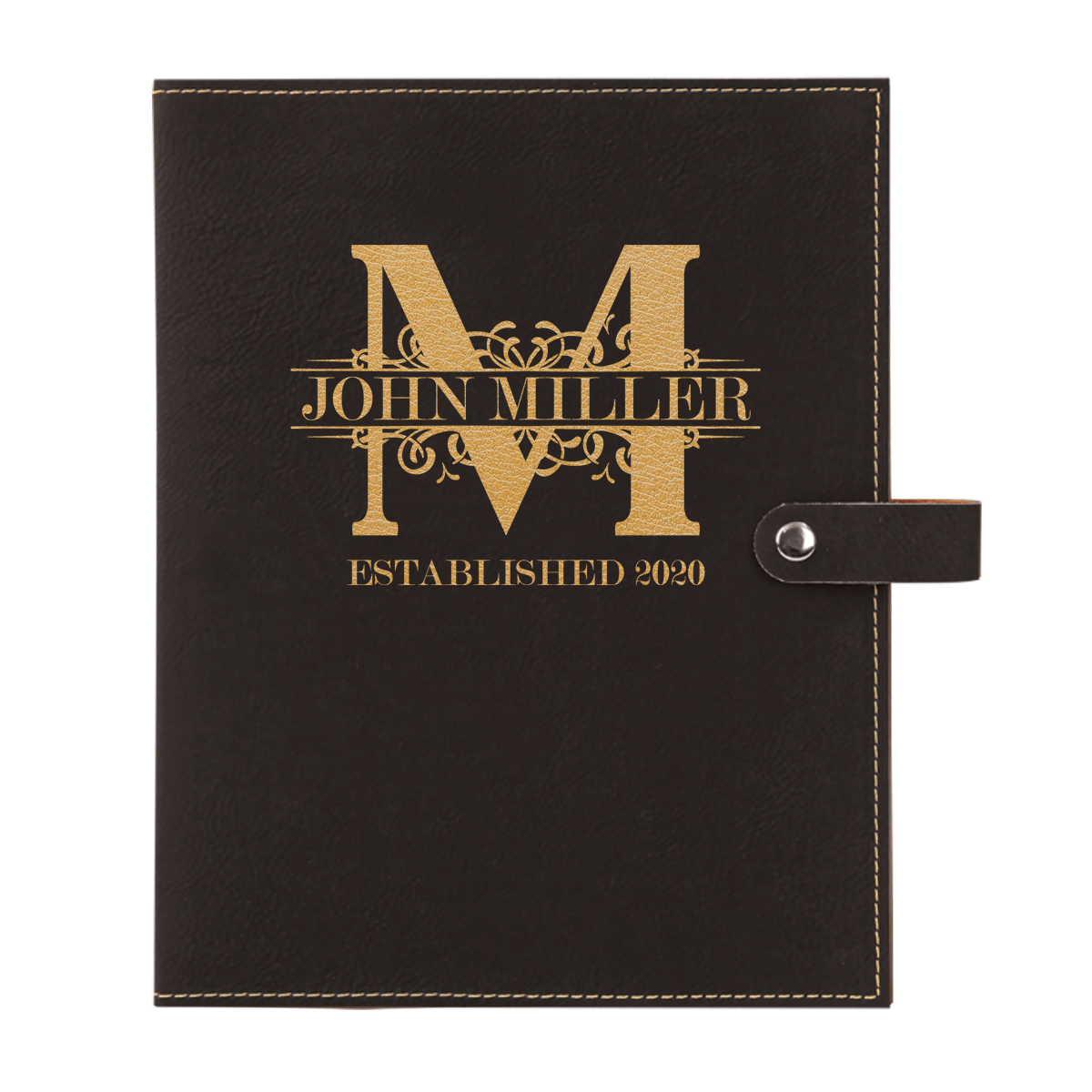personalized laser engraved faux leather bible cover with clip closure