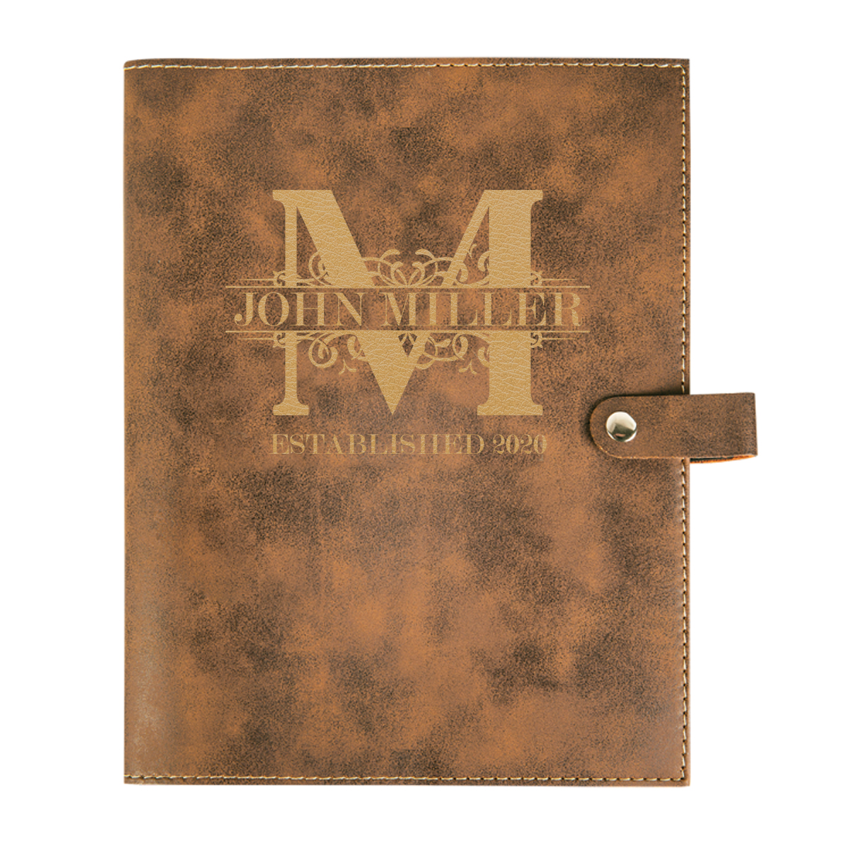 personalized laser engraved faux leather bible cover with clip closure